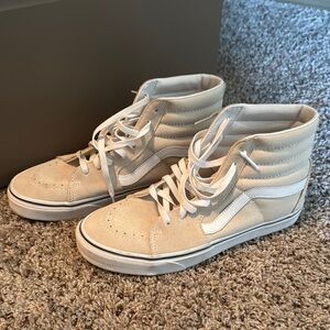 Vans High-Top Sneakers in Cream and White